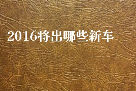 2016将出哪些新车_https://m.ycdhulan.com_期货交易_第1张