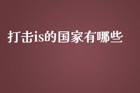 打击is的国家有哪些_https://m.ycdhulan.com_股市在线_第1张