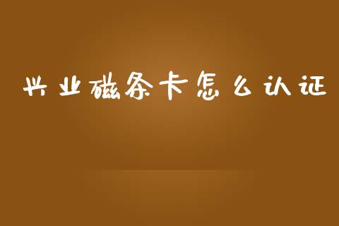 兴业磁条卡怎么认证_https://m.ycdhulan.com_期货交易_第1张