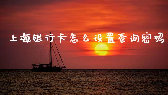 上海银行卡怎么设置查询密码_https://m.ycdhulan.com_国际金融_第1张