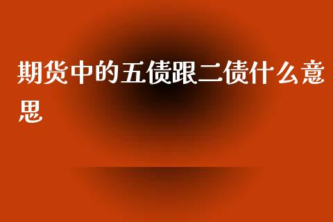 期货中的五债跟二债什么意思_https://m.ycdhulan.com_期货交易_第1张