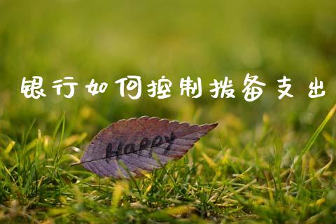 银行如何控制拨备支出_https://m.ycdhulan.com_国际金融_第1张