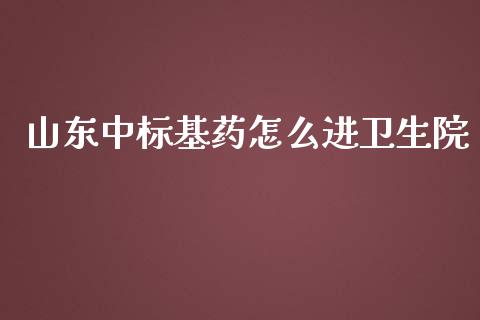 山东中标基药怎么进卫生院_https://m.ycdhulan.com_股市在线_第1张