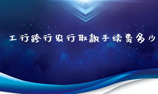 工行跨行农行取款手续费多少_https://m.ycdhulan.com_期货交易_第1张