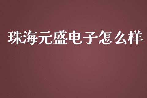 珠海元盛电子怎么样_https://m.ycdhulan.com_理财产品_第1张