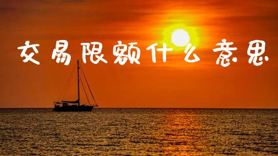 交易限额什么意思_https://m.ycdhulan.com_证券新闻_第1张