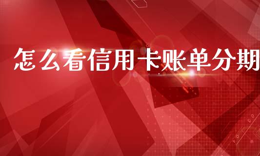 怎么看信用卡账单分期_https://m.ycdhulan.com_股市在线_第1张