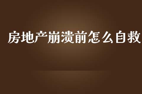 房地产崩溃前怎么自救_https://m.ycdhulan.com_财经要闻_第1张