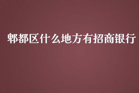 郫都区什么地方有招商银行_https://m.ycdhulan.com_国际金融_第1张