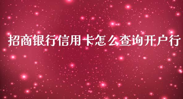 招商银行信用卡怎么查询开户行_https://m.ycdhulan.com_股市在线_第1张