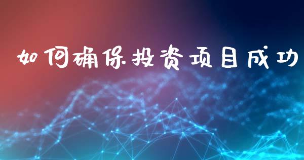 如何确保投资项目成功_https://m.ycdhulan.com_理财产品_第1张