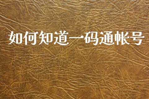 如何知道一码通帐号_https://m.ycdhulan.com_财经要闻_第1张