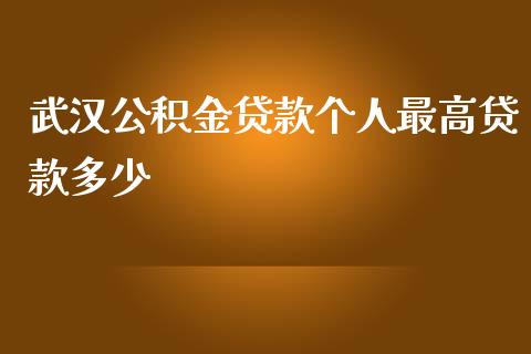 武汉公积金贷款个人最高贷款多少_https://m.ycdhulan.com_财经要闻_第1张