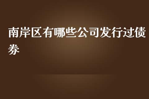 南岸区有哪些公司发行过债券_https://m.ycdhulan.com_国际金融_第1张
