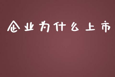 企业为什么上市_https://m.ycdhulan.com_期货交易_第1张