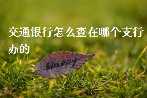 交通银行怎么查在哪个支行办的_https://m.ycdhulan.com_理财产品_第1张