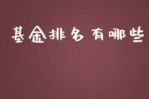 基金排名有哪些_https://m.ycdhulan.com_证券新闻_第1张