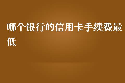 哪个银行的信用卡手续费最低_https://m.ycdhulan.com_期货交易_第1张