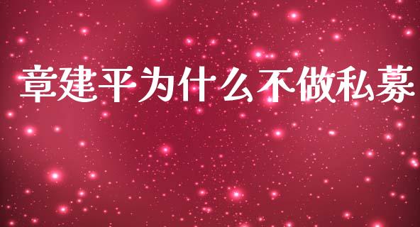 章建平为什么不做私募_https://m.ycdhulan.com_股市在线_第1张