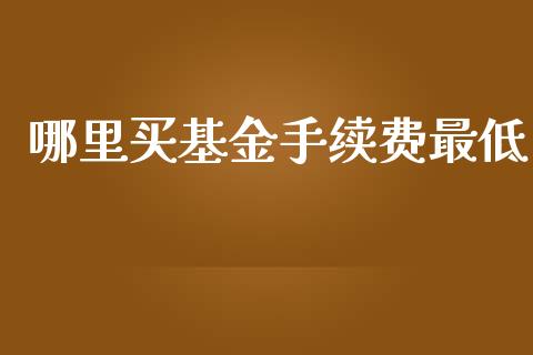 哪里买基金手续费最低_https://m.ycdhulan.com_证券新闻_第1张