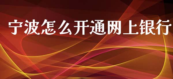 宁波怎么开通网上银行_https://m.ycdhulan.com_财经要闻_第1张