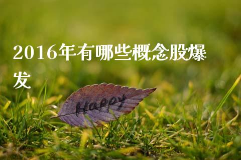 2016年有哪些概念股爆发_https://m.ycdhulan.com_财经要闻_第1张