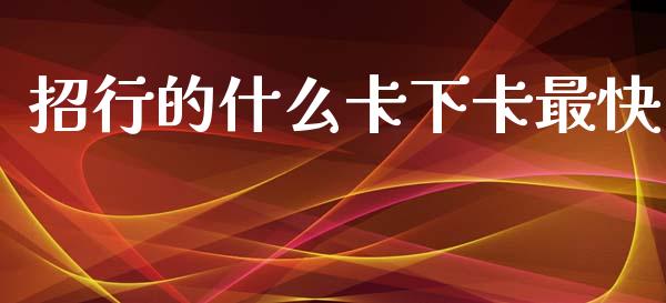 招行的什么卡下卡最快_https://m.ycdhulan.com_国际金融_第1张
