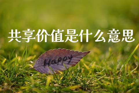 共享价值是什么意思_https://m.ycdhulan.com_国际金融_第1张