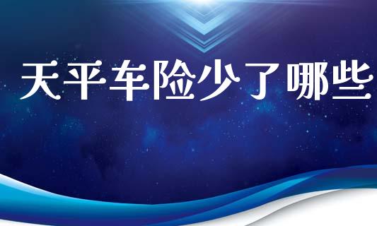天平车险少了哪些_https://m.ycdhulan.com_财经要闻_第1张