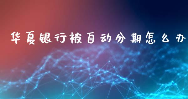 华夏银行被自动分期怎么办_https://m.ycdhulan.com_证券新闻_第1张