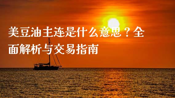 美豆油主连是什么意思？全面解析与交易指南_https://m.ycdhulan.com_理财产品_第1张