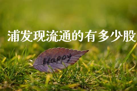 浦发现流通的有多少股_https://m.ycdhulan.com_股市在线_第1张