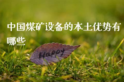 中国煤矿设备的本土优势有哪些_https://m.ycdhulan.com_理财产品_第1张