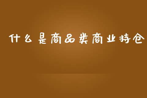 什么是商品类商业持仓_https://m.ycdhulan.com_股市在线_第1张