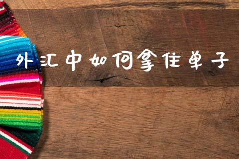 外汇中如何拿住单子_https://m.ycdhulan.com_国际金融_第1张