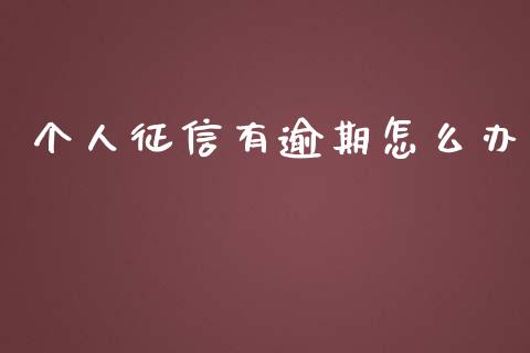 个人征信有逾期怎么办_https://m.ycdhulan.com_财经要闻_第1张