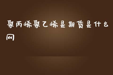 聚丙烯聚乙烯是期货是什么网_https://m.ycdhulan.com_财经要闻_第1张