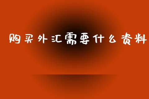 购买外汇需要什么资料_https://m.ycdhulan.com_期货交易_第1张