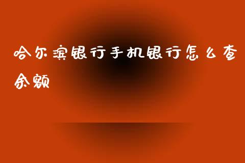 哈尔滨银行手机银行怎么查余额_https://m.ycdhulan.com_理财产品_第1张