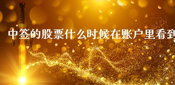 中签的股票什么时候在账户里看到_https://m.ycdhulan.com_股市在线_第1张