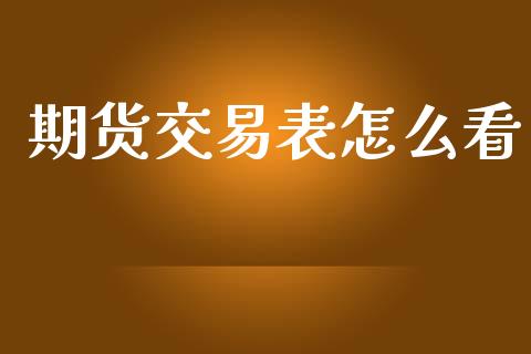 期货交易表怎么看_https://m.ycdhulan.com_国际金融_第1张