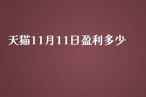 天猫11月11日盈利多少_https://m.ycdhulan.com_股市在线_第1张