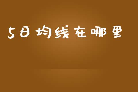 5日均线在哪里_https://m.ycdhulan.com_期货交易_第1张