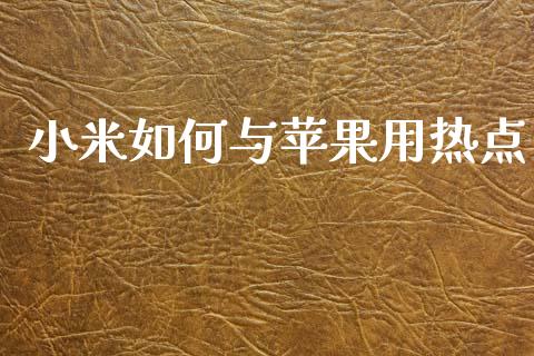 小米如何与苹果用热点_https://m.ycdhulan.com_股市在线_第1张