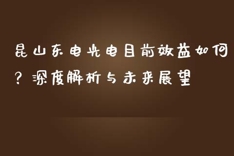 昆山东电光电目前效益如何？深度解析与未来展望_https://m.ycdhulan.com_国际金融_第1张