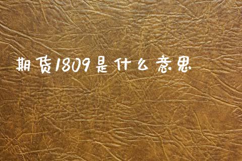 期货1809是什么意思_https://m.ycdhulan.com_财经要闻_第1张