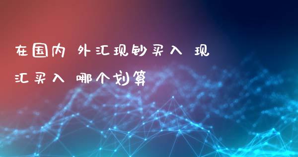 在国内 外汇现钞买入 现汇买入 哪个划算_https://m.ycdhulan.com_证券新闻_第1张