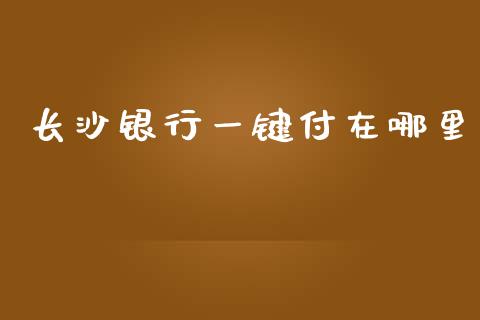 长沙银行一键付在哪里_https://m.ycdhulan.com_股市在线_第1张