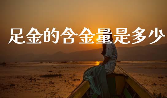 足金的含金量是多少_https://m.ycdhulan.com_理财产品_第1张