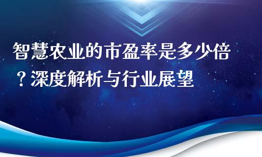智慧农业的市盈率是多少倍？深度解析与行业展望_https://m.ycdhulan.com_期货交易_第1张